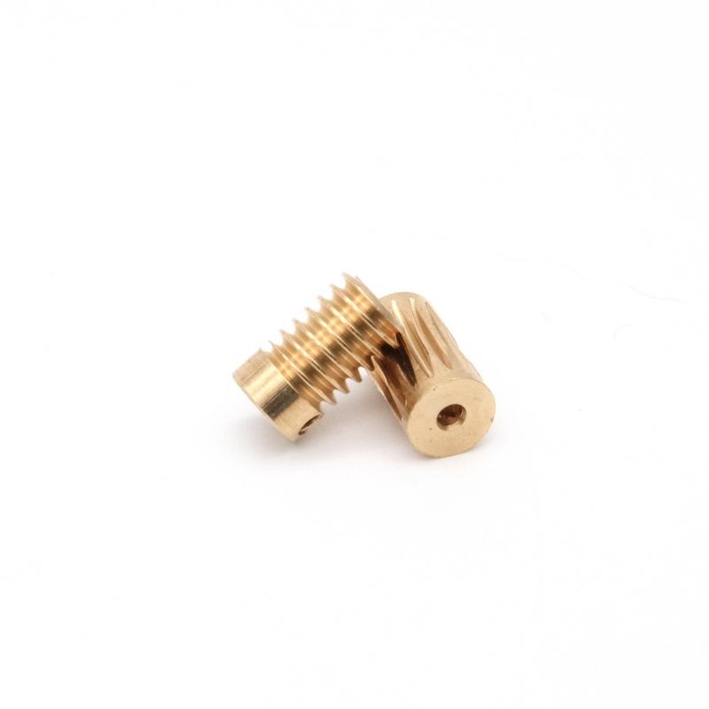 Enveloping Worm Wheel Gear 0.4M 15 Teeth 15 Times Reduction Ratio 2/3mm 90-Degree Transmission Mechanism Copper Gear