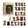 Advent Cat Calendar 2025 Christmas Advent 24-Day Cute 2d Cat Pendant Decorative Charm Countdown Calendar for Pet Lovers
