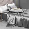 Solid Silk Bedding Set with Duvet Cover Bed Sheet Pillow Case Luxury Single Double Couple Rayon Satin Pillowcases Bedsheet
