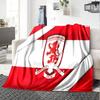 Red Lion Football Club Flannel Blanket, Soft Polyester, Modern Design, All-Season for Camping, Travel, Gifts for Holidays or Birthdays