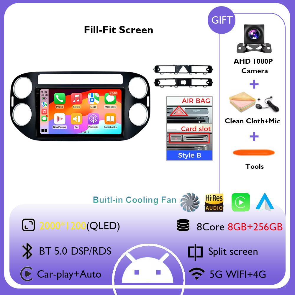 Radio Auto Android 14 Pentru Volkswagen VW Tiguan 2006 2010 2016 Golf Plus Wireless Carplay Auto Stereo Auto Player Multimedia WIFI