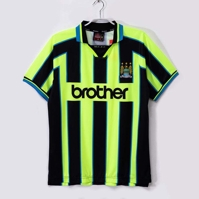 97-98 Manchester City retro drakt Nr. 17 Sun Jihai 16 Aguero 15 Harland 07-08 lang kortermet fotballtrøye