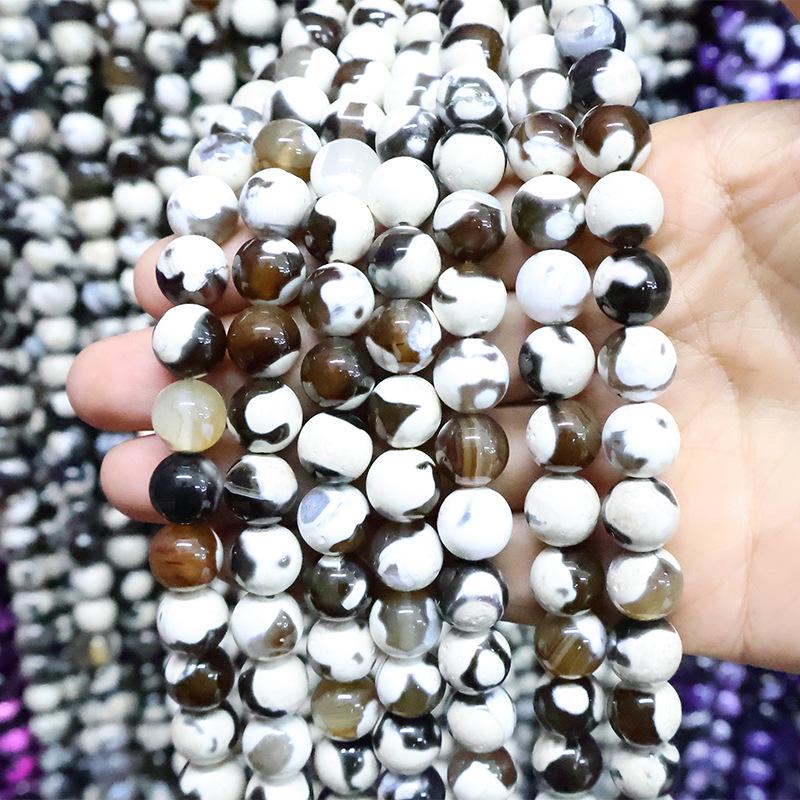 Natural Fire Agate Round Beads for Jewelry Making – Necklace & Bracelet DIY Accessories, Semi-Finished.