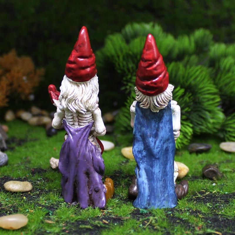 Skeleton Halloween Music Dwarf Resin Statue Handheld Guitar And Saxophone Design