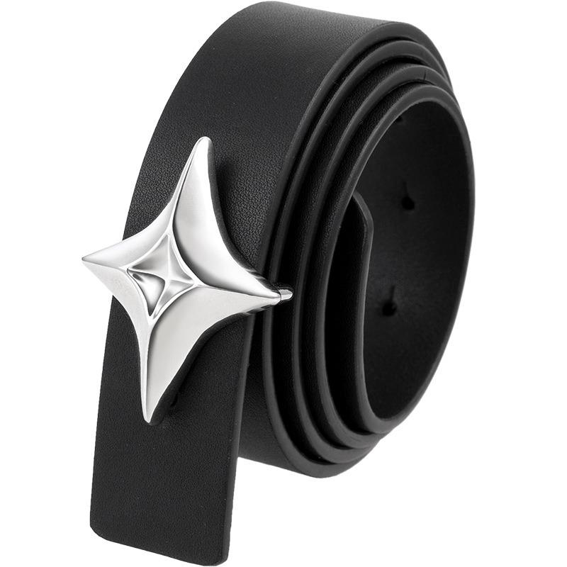 Spice Girl Niche Star Designer Belt Casual Trend Metal Buckle Punk Belt Black Style Belt