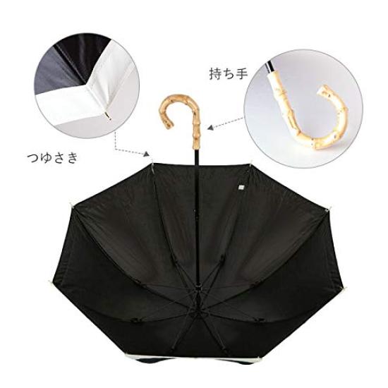 Pink Trick Long 6 Deep 34541 Umbrella, Ivory/Greige, 50cm, Ruffled, Ribs, Shaft,