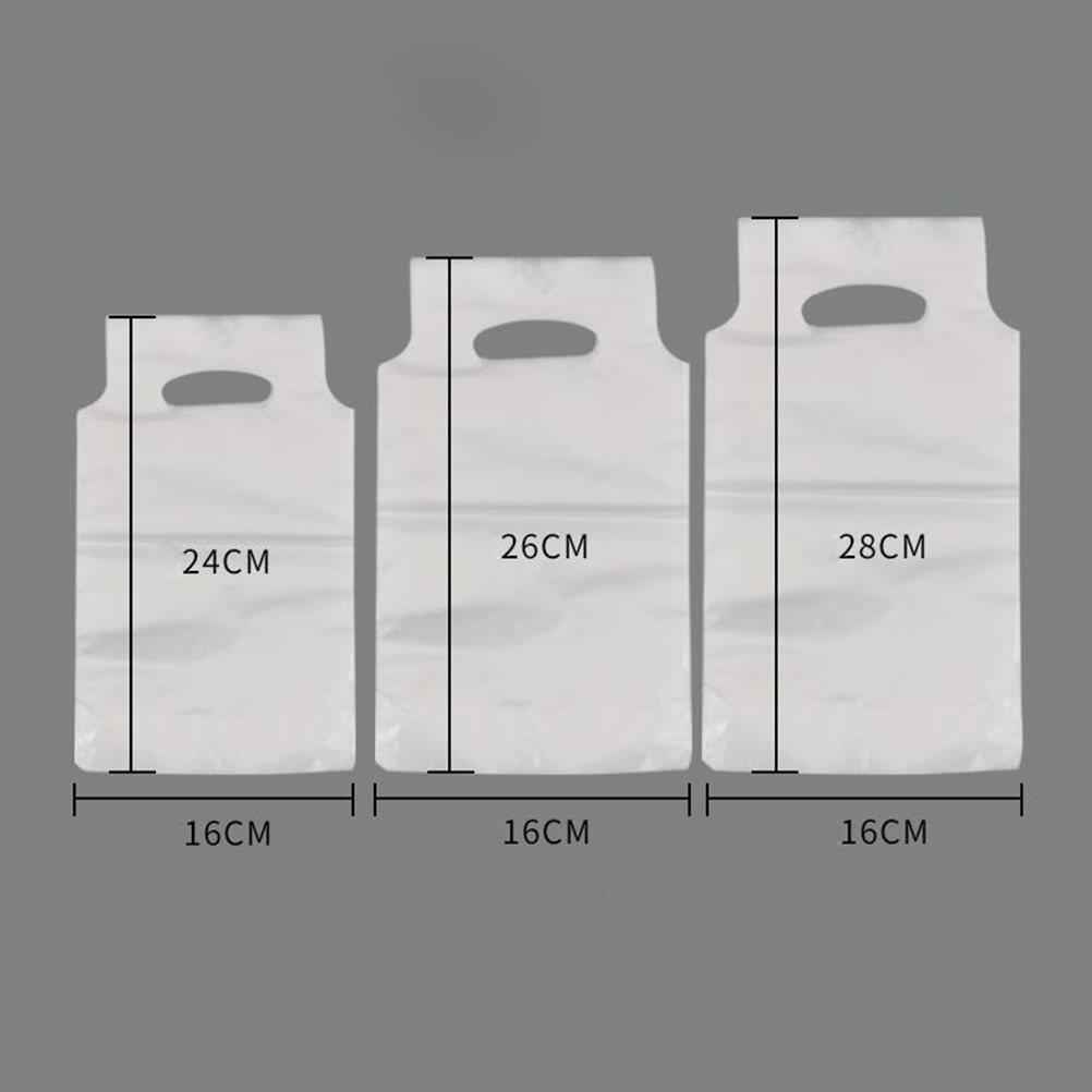 200Pcs Transparent Takeout Bag Coffee Cup Holder Portable Pouch 26cm Lightweight Durable No Smell Shopping Handbag