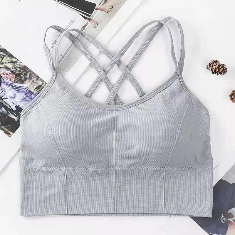 Sutiã esportivo feminino cropped respirável anti-suor sem costura top fitness sutiã de ioga top cropped à prova de choque push up top de treino de academia para meninas
