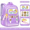 Rabbit Backpack Astronaut School Bag with Badges Keychain for Boys Girls Grades 1-6 Primary School Backpack