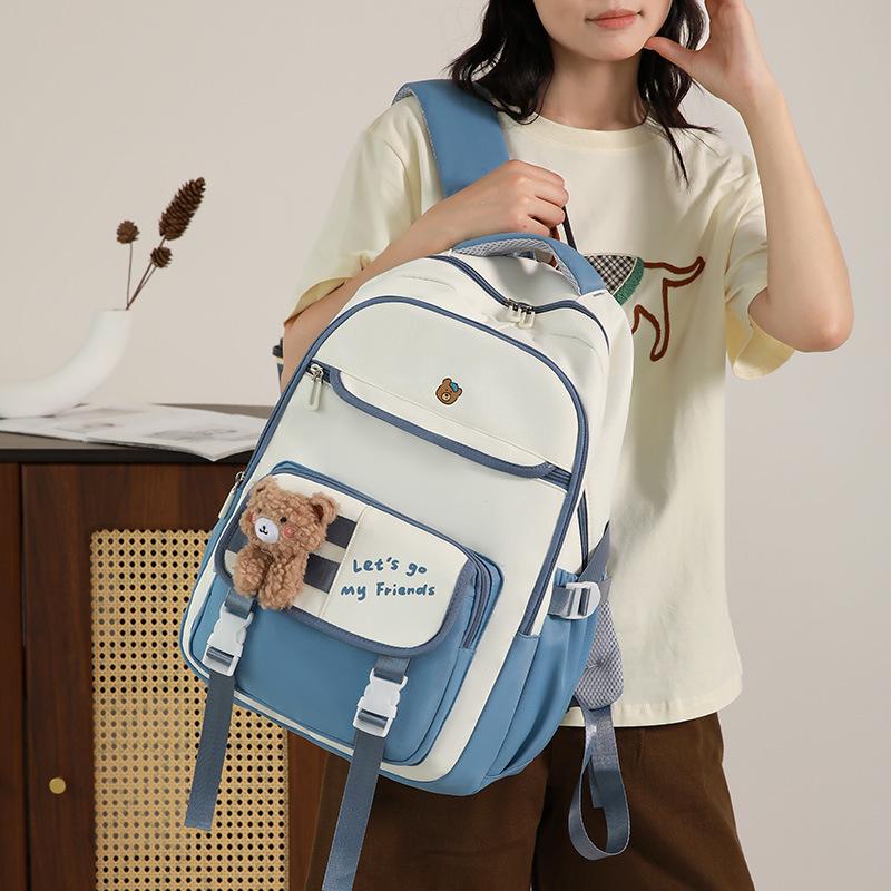 Schoolbag College Style Cute School Bag Female Junior High School Girl High School Student Girl Large Capacity Burden Reduction Travel Going Backpack