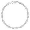 Gin No Screw Chain 19cm Sterling Silver Double Curb Elegant [Shinjuku Kura] Bracelet, 5.0mm Width, Length, 925, Women's/Men's, Chain, Simple,