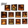 Gothic Shadow Box Night Light DIY Lighted Halloween Ghost Kit Wooden Frame LED Warm Light 3D Picture Craft Kit Memory with Crystal Glass Panel,