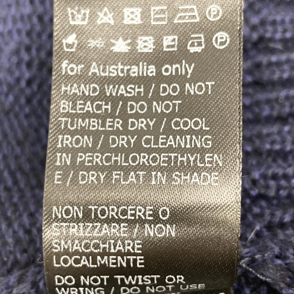 ZANONE 812519 CHIOTO Navy 5 Gauge Wool Solid Knit Cardigan Tops 50 NavyUsed