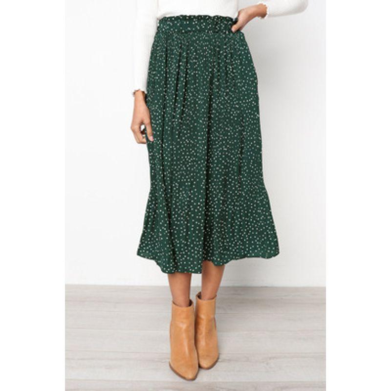 Polka Dot Pleated Skirt Skirt European and American Polka Dot Sweet Style Pocket Pleated Skirt Skirt