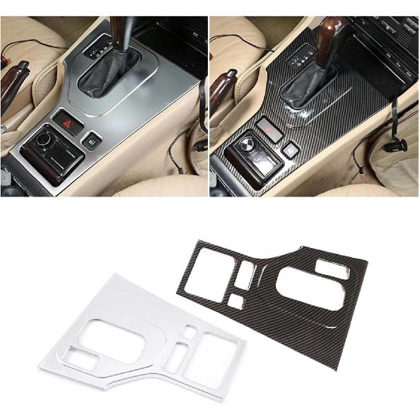 Auto Styling Carbon Struktur Innenraum Mittelkonsole Schalthebel Panel Rahmen Abdeckung Zierleiste Kompatibel mit BMW 5er Reihe E39 1998 1999 2000 2001