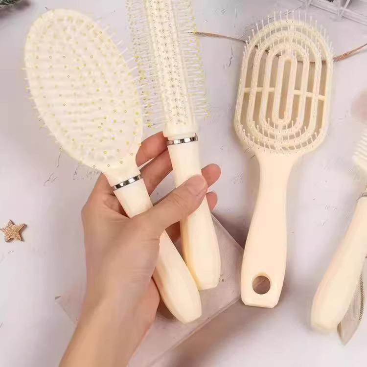 Curved Air Cushion Comb Set for Men & Women - 4 Pieces for Home Styling & Massage