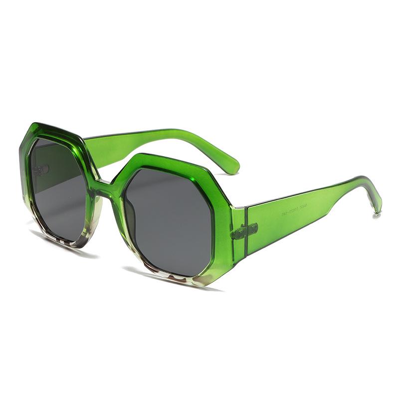 European & American Color Block Polygon Street Style Sunglasses