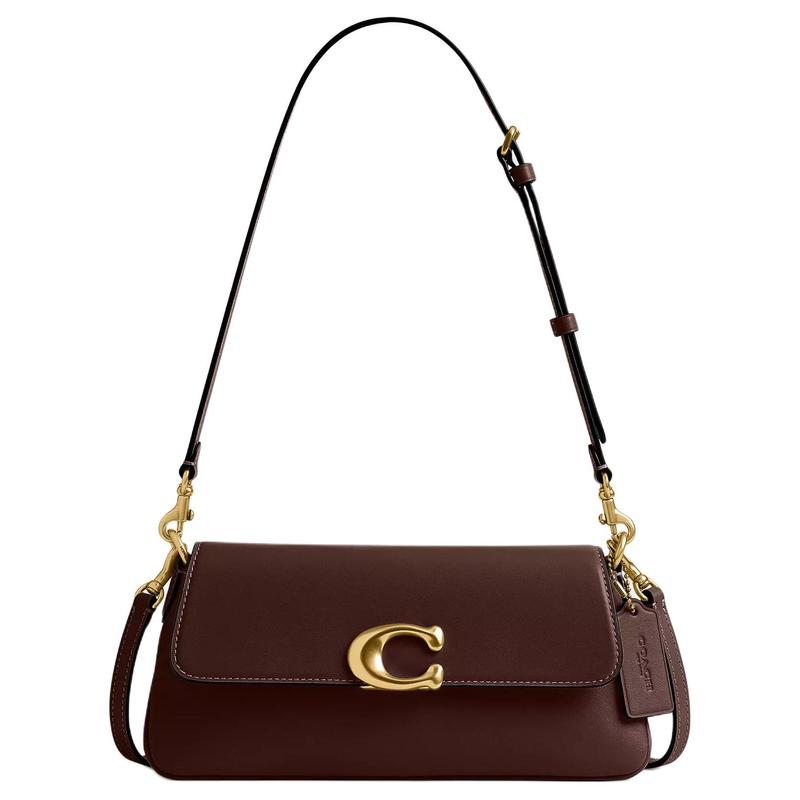 

COACH Jet 25 Adjustable Detachable Shoulder Strap Calfskin Shoulder Crossbody Handbag Medium Women s Maple коричневий