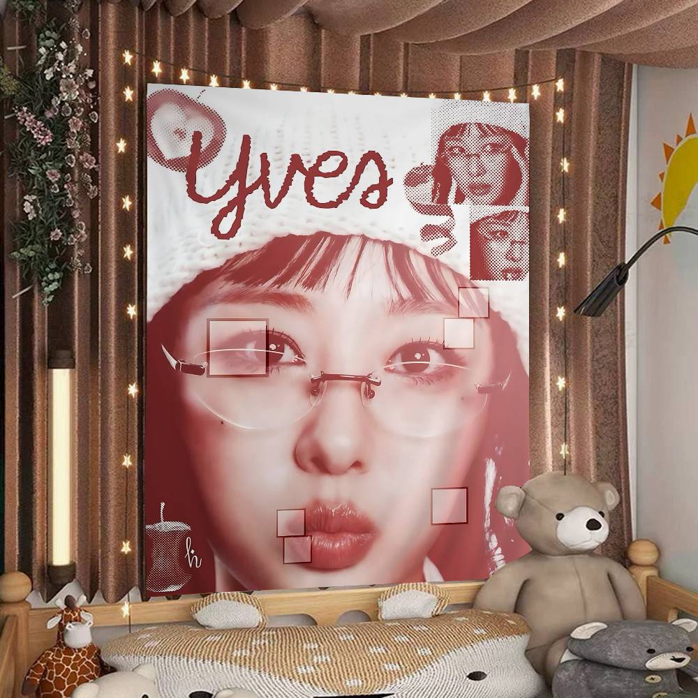 

Popular Kpop LLoona YYves Printed Large Wall Tapestry Hanging Tarot Hippie Wall Rugs Dorm Art Home Decor 74x94cm(29x37in)