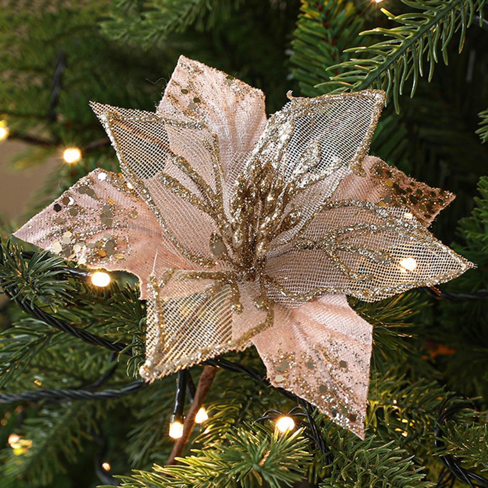 Julblomma Tyg+Plastblomma Diameter 18cm