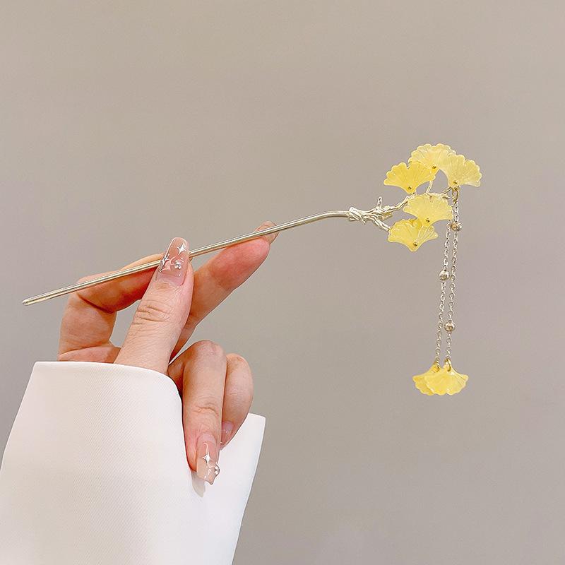 Chinesische High-End Quasten Haarnadel: Hanfu-Haaraccessoire im antiken Stil aus Holz