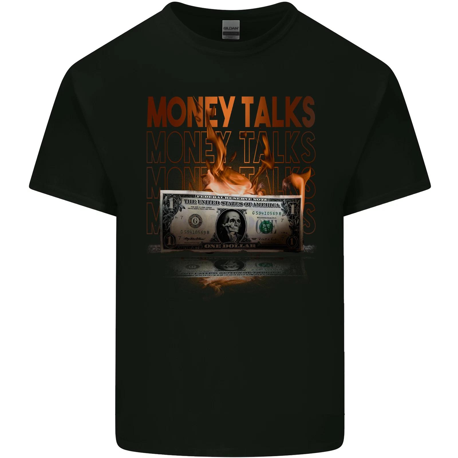 

Money Talks Burning Cash Hustle Skull Kids T-Shirt Childrens S