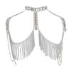 Practical Multilayered Rhinestones Shoulder Jewelry Accessory Adjustable Body Chain for Stylish Women Evening Attires