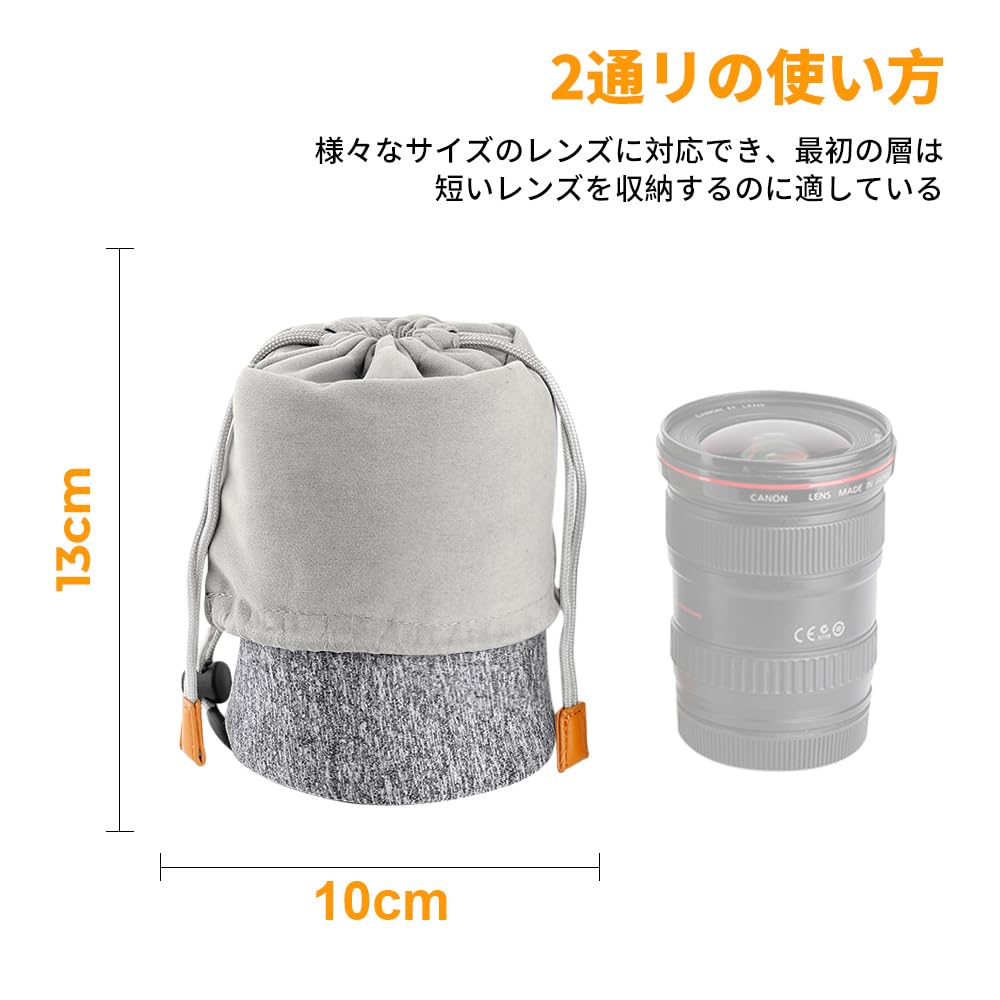 Obiectiv Cameră Obiectiv SLR Protecție Obiectiv Moale Compatibil cu Obiective Cameră SLR Digitală precum Panasonic Husă, K&F Concept, Husă cu Dublu Scop, Pungă,