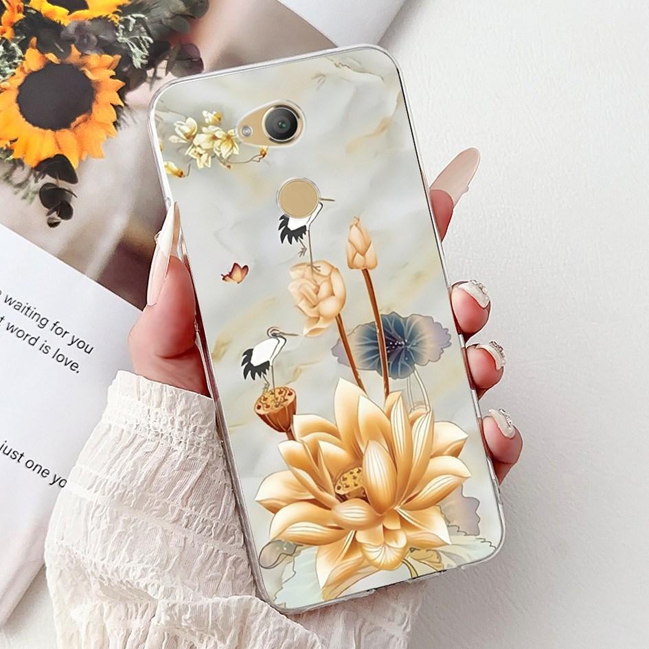 For Sony Xperia XA2 Case H3113 H3123 H3313 Cover Fashion Art Flower Painted Soft TPU Bumper on Sony Xperia XA2 Ultra H3213 Shell