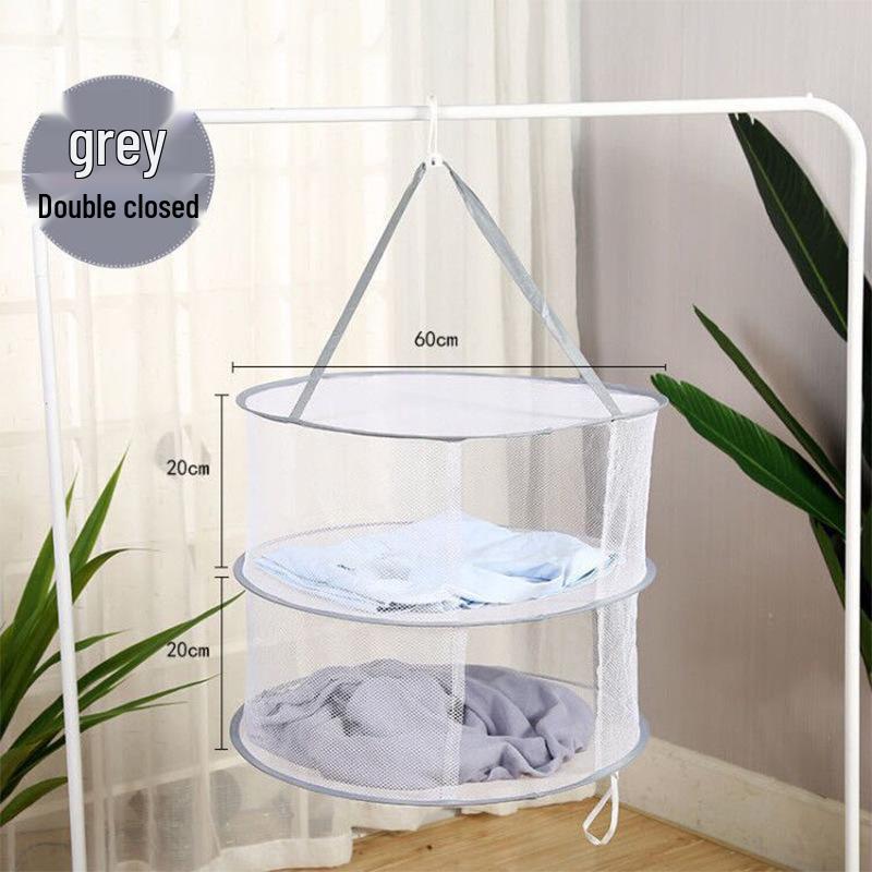 Multi-Layer Foldable Windproof Drying Basket with Edging for Underwear and Socks