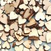 100Pcs 4Sizes Mixed Wood Wooden Love Heart Wedding Table Scatter Decor DIY Craft
