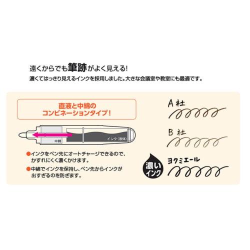 KOKUYO Board Marker Yokumiere Direct Liquid Cartridge Type Fine Point Black Set of 12 PM-B501DX12