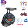 NEW 4 Ports Dual PD Dual QC 3.0 USB Car Charger with Voltmeter Socket Power Outlet Adapter Waterproof for 12V/24V Car Boat