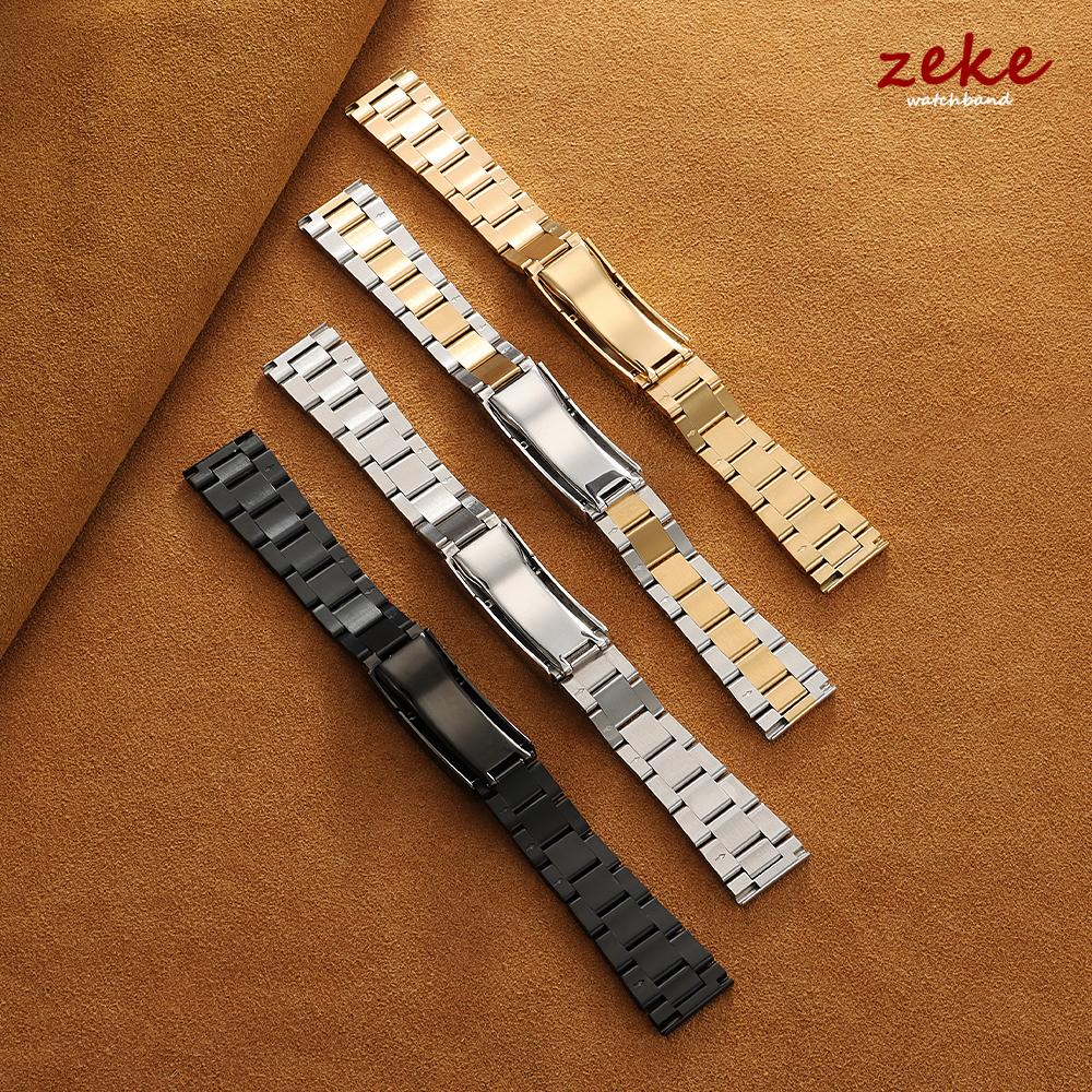 Luxury Curved End Stainless Steel Bracelet Folidng Buckle Watch Straps 20mm 21mm 22mm for Rolex for Oyster Perpetual Wrist Band