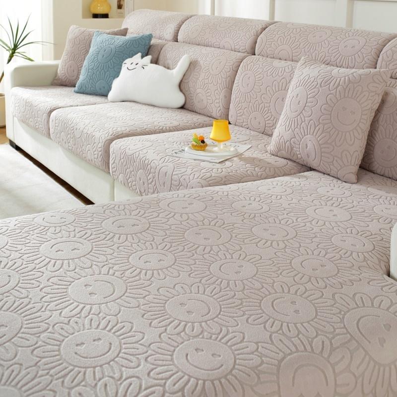 Bezüge Lachendes Gesicht Muster Staubschützendes Design Sofagarnitur Kissenbezüge Alles Inklusive Sicherer Halt Hautfreundlich Samtig Zweisitzer Backrest-S 1pc