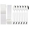 24Pcs Pink Gold Cutlery Set Knife Forks Coffee Spoon Tableware Set Mirror Flatware Stainless Steel Dinnerware Western Silverware
