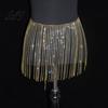 Sparkly Crotch Covering Chain Rhinestone Tassel Waist for Women Sexy Belly Dance Body Skirt-Style Adjustable Parties Hip Accessory Elastic
