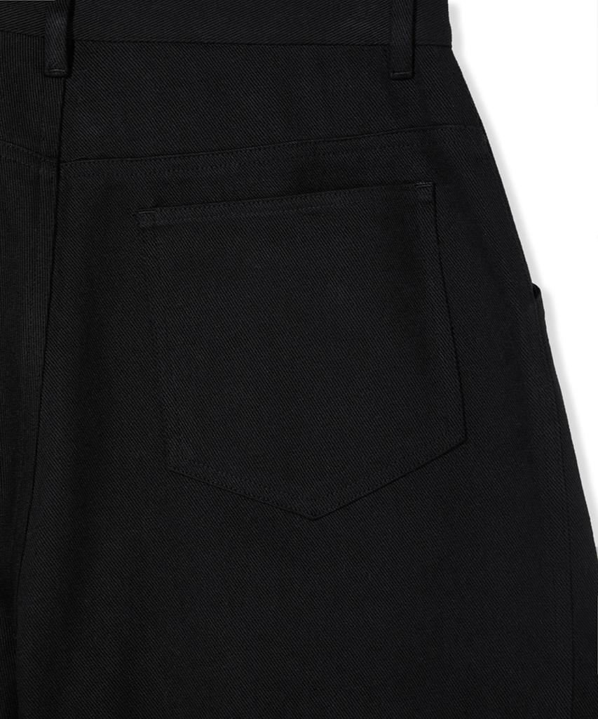 NODU Adn Wide Curved Cut Daily Cotton Pants [Black]