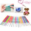 22Pcs Set Crochet Hooks Set Color Plastic Handle Aluminum Hook for Yarn Knitting Crafts Needles