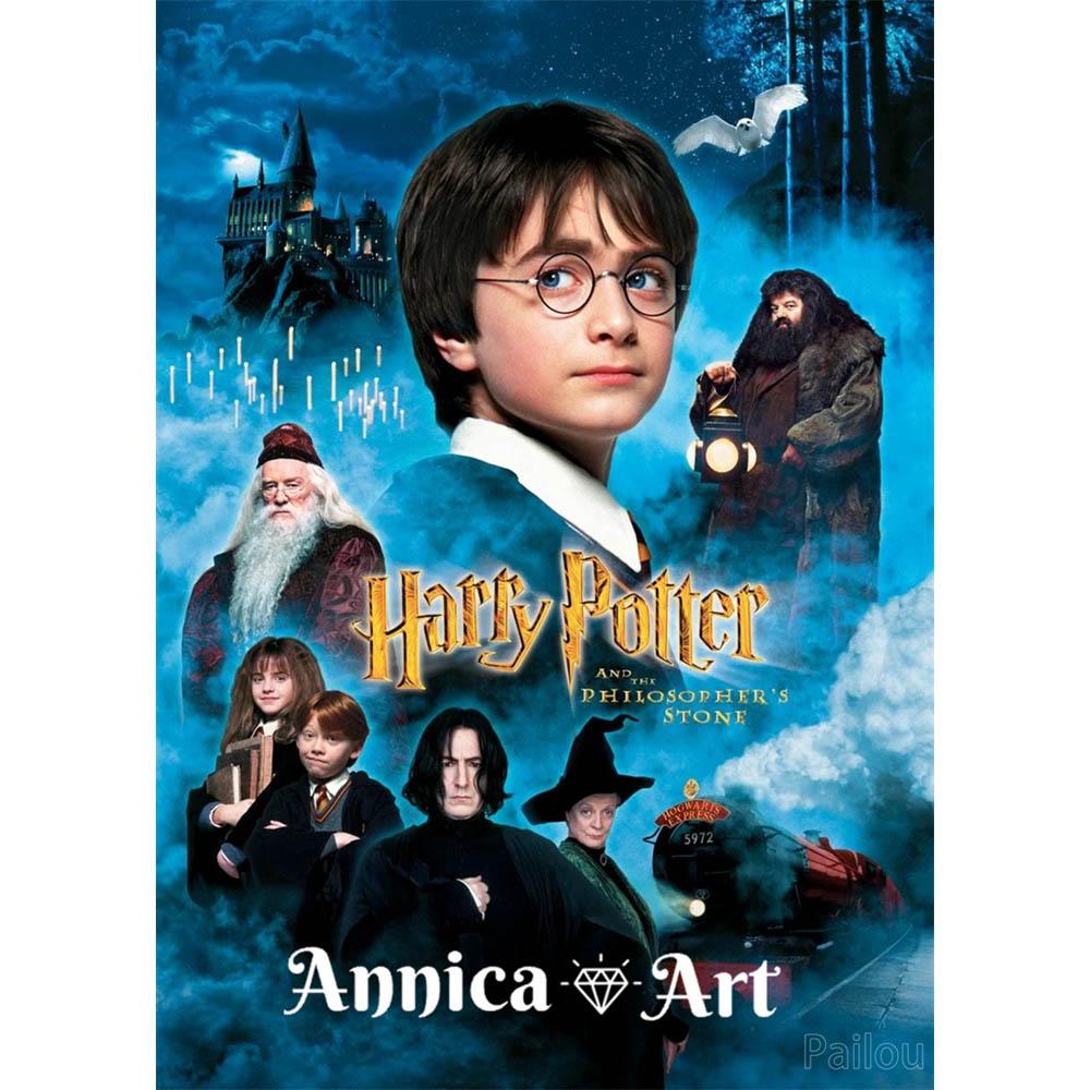 Harry Potter Cartoon Stich Bilder Set Künstliche Leinwand Hogwarts Schule Mosaik Stich 5d Diy Vollbohrer Diamantmalerei Kunst