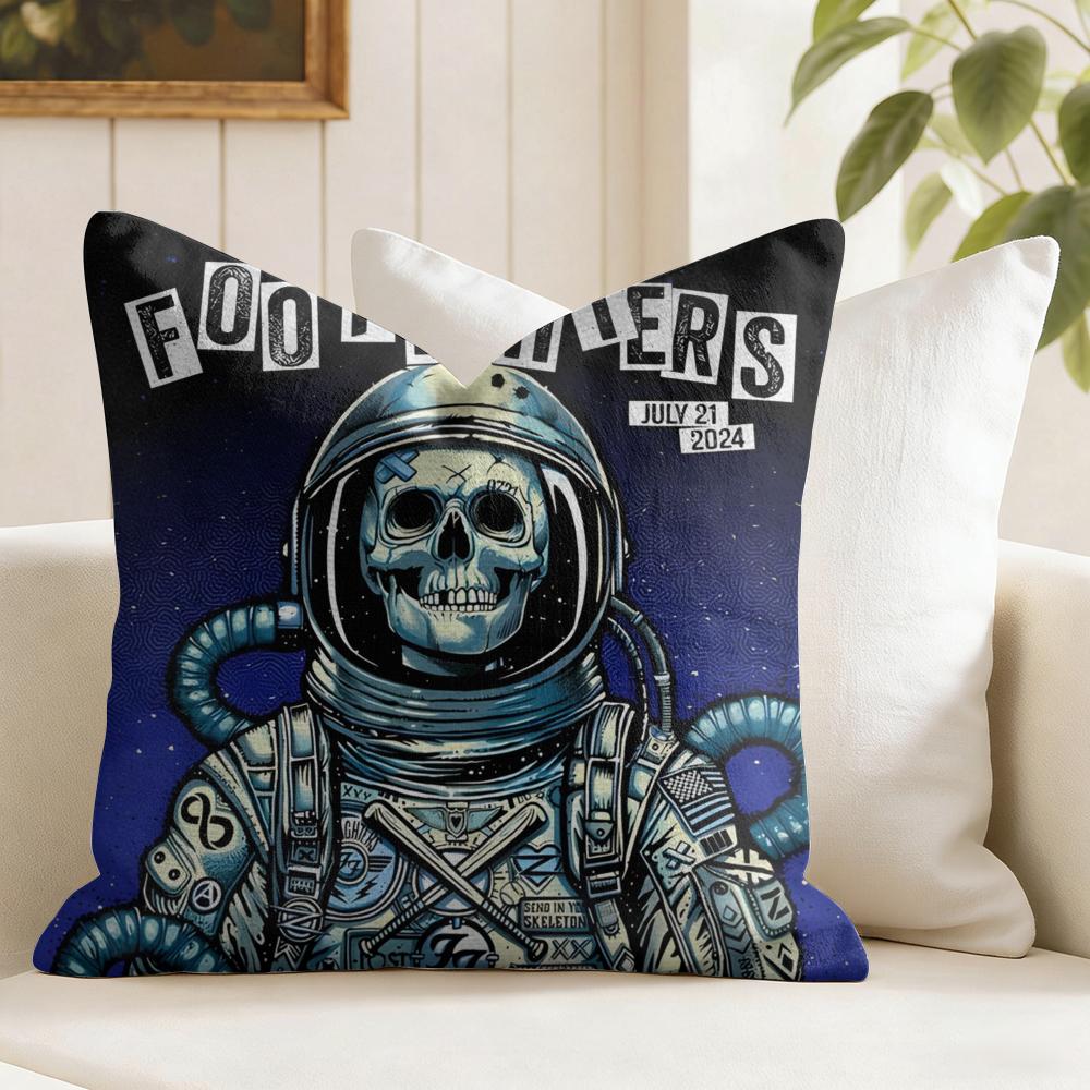 FFoo FFighters Band Cushion Cover Eco Linen Pillow Case DoubleSided Print Breathable Durable Zipper Home Decor Gift