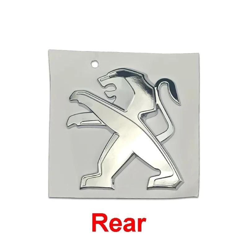 ABS Car Front Grille Logo Emblem Auto Rear Trunk Badge Cover Stickers for Peugeot 2008 3008 2021 2022 2023 Decoration Q3