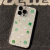 Full Screen Lucky Four-leaf Clover iPhone17Promax Mobile Phone Case, Transparent and Suitable for Apple 16promax Space Case.