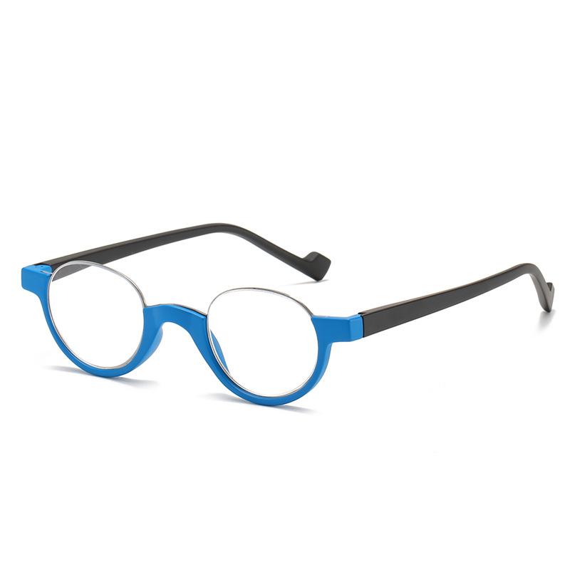 Fashion Half-Frame Reading Glasses Women'S Anti-Blue Reading Glasses Round Reading Glasses