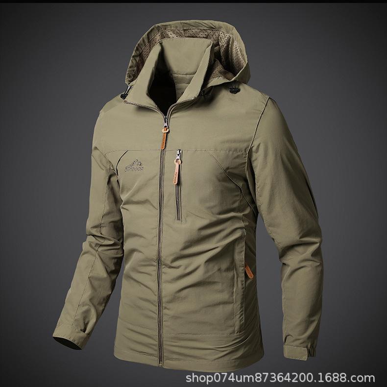 Hot-Selling 8817 Spring And Autumn Thin Jacket With Detachable Hooded New Middle-Aged And Young-Aged Large-Size Breathable Model