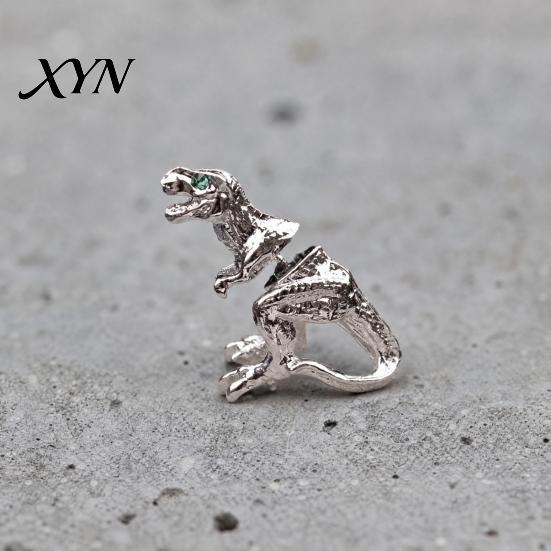 Non-fading Alloy Jewelry Piercing Earring, 3D Tyrannosaurus Rex Design Stud Earring Daily Wear Retro Distressed Dinosaur for Street Style Gift