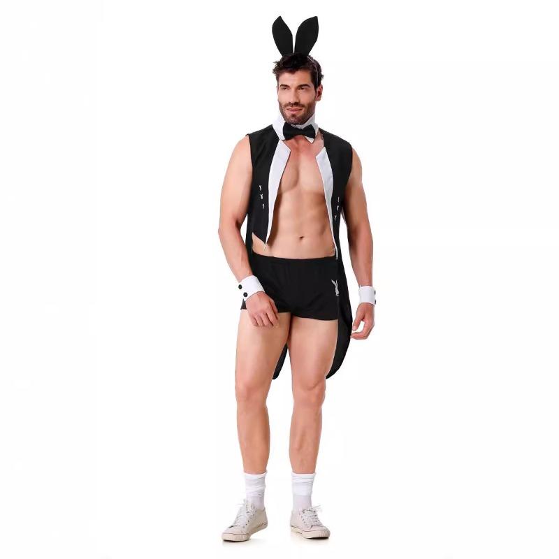 Halloween, new, men's sex uniform, bar maid rabbit dress up, costume suit