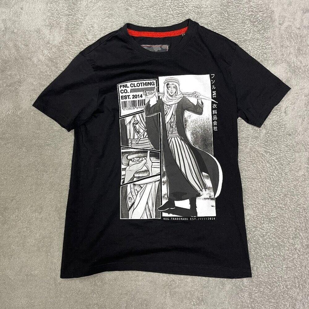 FNL Shirt Exxpressive Streetwear Medium Black Short Sleeve Graphic Unisex T-Shirt