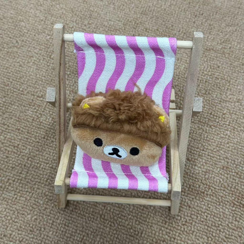 Rilakkuma Bär und kleines gelbes Küken Plüschtier Tasche Anstecknadel Schlüsselanhänger Für Kinder