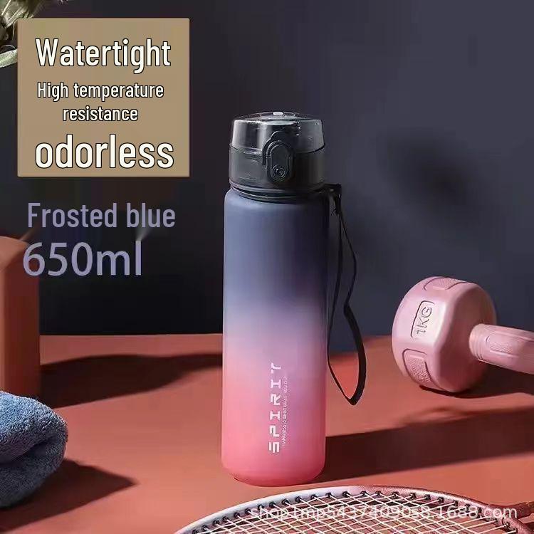 Men's Gradient Large-Capacity Fitness Water Bottle - Durable, High-Temp Resistant, Portable for Summer